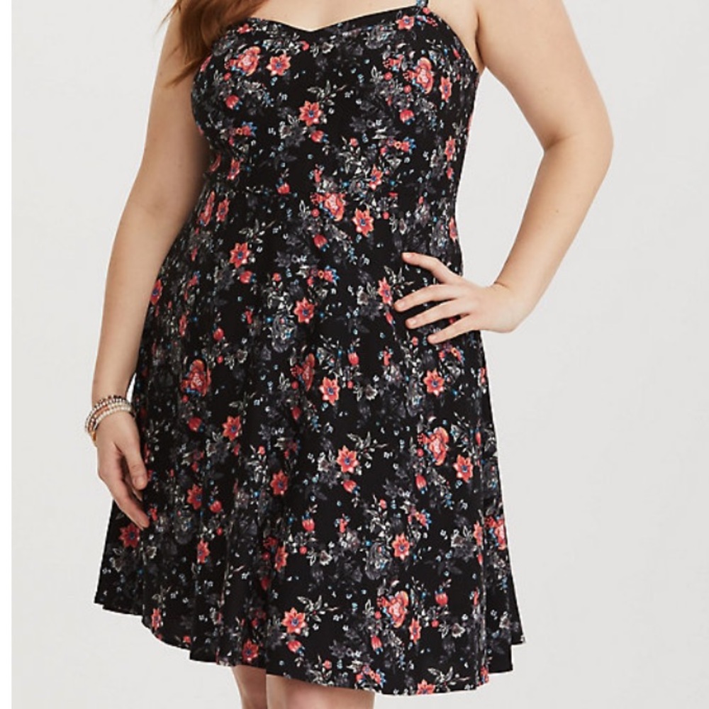 Black Floral Mini Dress